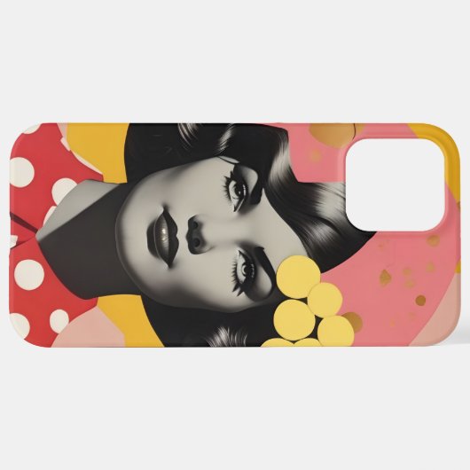 Pop Art Portrait Phone Case iPhoneケース (裏面横)