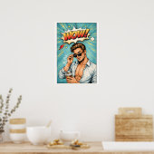 Pop Art Poster „WOW!“ – Attraktiver Mann Comic Wan ポスター (キッチン)