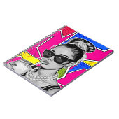 Pop Art Retrô Mulher Fashion Preto e Branco ノートブック (左側)