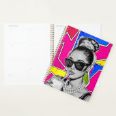 Pop Art Retrô Mulher Fashion Preto e Branco プランナー手帳 (ディスプレー)