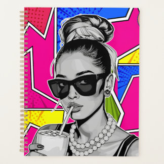 Pop Art Retrô Mulher Fashion Preto e Branco プランナー手帳