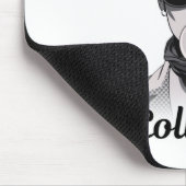 Pop Art Retrô Mulher Fashion Preto e Branco  マウスパッド (コーナー)