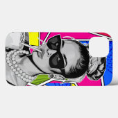Pop Art Retrô Mulher Fashion Preto e Branco  Case-Mate iPhoneケース (裏面 (横))