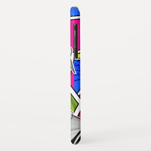 Pop Art Retrô Mulher Fashion Preto e Branco  Case-Mate iPhoneケース (裏面/左)