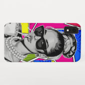 Pop Art Retrô Mulher Fashion Preto e Branco Case-Mate iPhoneケース (裏面(横))