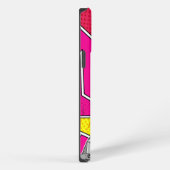 Pop Art Retrô Mulher Fashion Preto e Branco iPhoneケース (右側面)