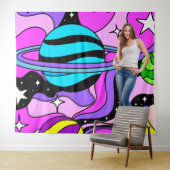 Pop Art Retro Space Party Decoration Backdrop タペストリー (インサイチュ(横))