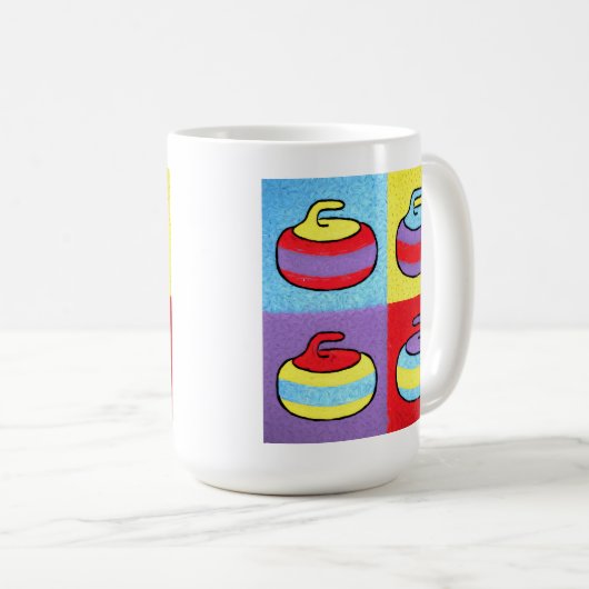 Pop Art Rocks Curling Design コーヒーマグカップ (正面右)