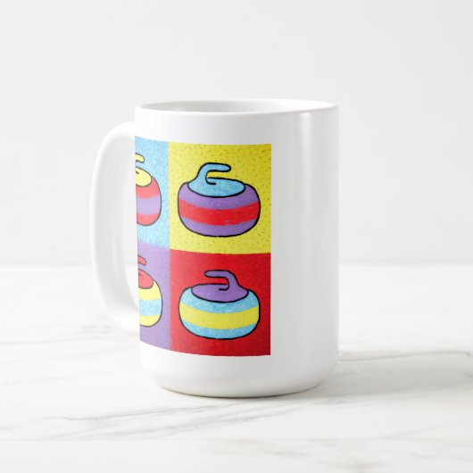 Pop Art Rocks Curling Design コーヒーマグカップ (正面左)