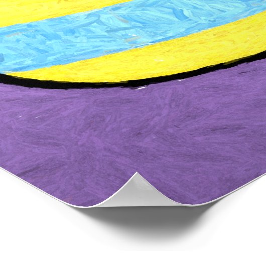 Pop Art Rocks Curling Design ポスター (角)