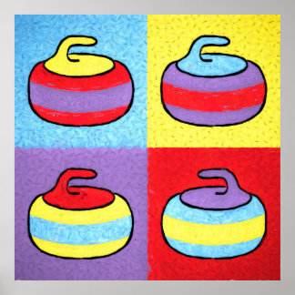 Pop Art Rocks Curling Design ポスター
