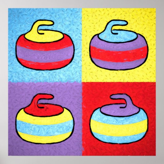 Pop Art Rocks Curling Design ポスター (正面)