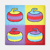 Pop Art Rocks Curling Design マグネット (正面)