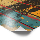 Pop Art Romántico: Pareja con Globos de Corazón フォトプリント (角)