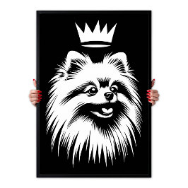 Pop Art Royal Pomeranian With A Crown ポスター