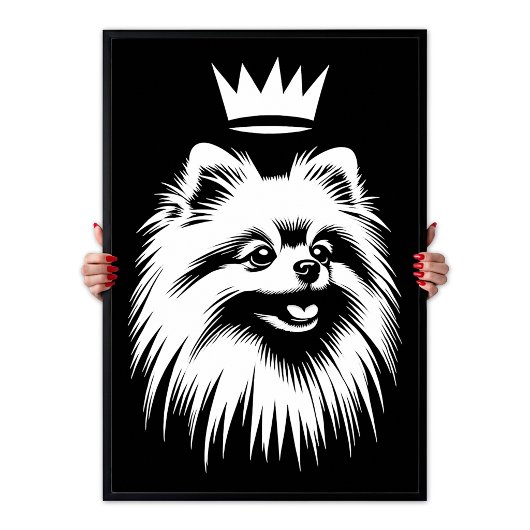 Pop Art Royal Pomeranian With A Crown ポスター
