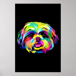 Pop Art Shih Tzu Dog Lovers ポスター