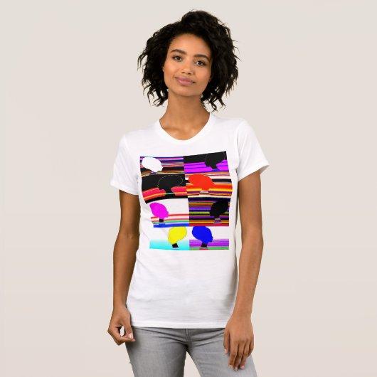 Pop Art Spectrum Faces Tee Tシャツ (正面フル)