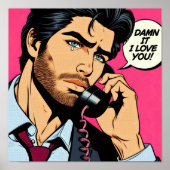 Pop art style hunky guy Poster ポスター (正面)