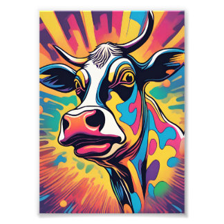 Pop Art: The Colorful Cow フォトプリント