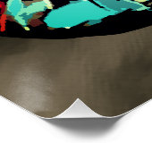 Pop art Tiger Sepia Background ポスター (コーナー)