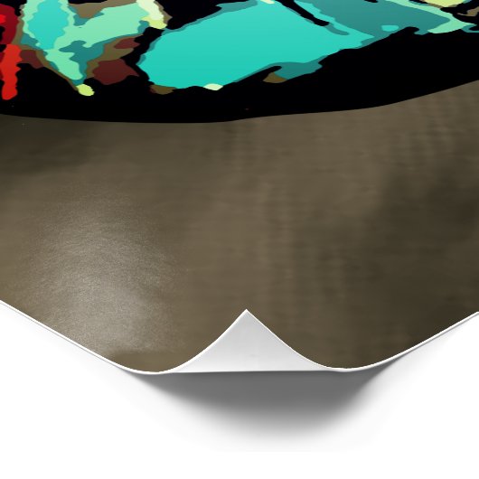 Pop art Tiger Sepia Background ポスター (コーナー)