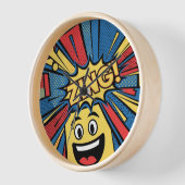 Pop Art Wall Clock – Bold Red, Yellow & Blue Desig 壁時計 (傾斜)
