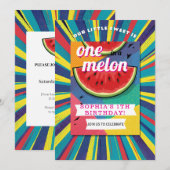 Pop Art Watermelon Party 招待状 (正面/裏面)