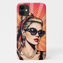 Pop Art Woman  Retro Chic iPhone 11 ケース