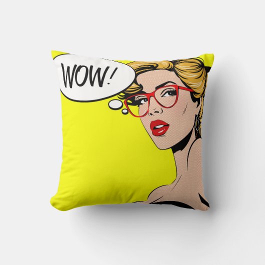 Pop Art WOW Throw pillow クッション (正面)
