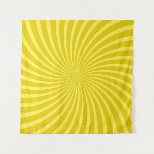 Pop art yellow background, retro comic rays illus タペストリー (正面)