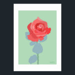 POP Botanical Art - Red Rose ポスター<br><div class="desc">The hidden beauty of nature is expressed through pop art. This piece visually conveys the cuteness of Rose through colour. Use it to create a fun space, such as a gift or a child's room. Bring the vibrant expression of plants to you This floral art print makes a beautiful gift...</div>