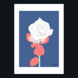 POP Botanical Art - White Rose  ポスター<br><div class="desc">The hidden beauty of nature is expressed through pop art. This piece visually conveys the cuteness of Rose through colour. Use it to create a fun space, such as a gift or a child's room. Bring the vibrant expression of plants to you. This floral art print makes a beautiful gift...</div>
