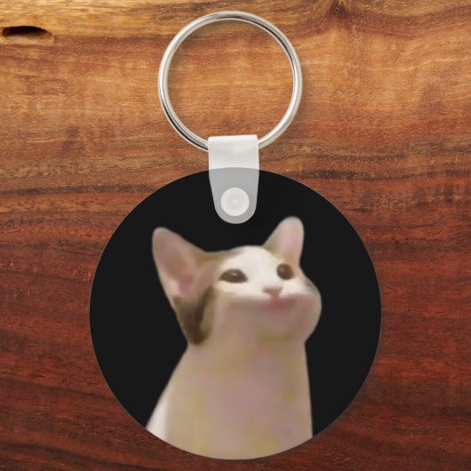 Pop Cat Meme Double Sided Keychain キーホルダー (裏面)
