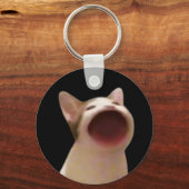 Pop Cat Meme Double Sided Keychain キーホルダー (正面)