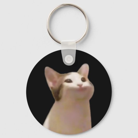 Pop Cat Meme Double Sided Keychain キーホルダー (裏面)
