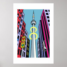 Pop City Skyline – Urban Tower Poster ポスター