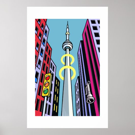 Pop City Skyline – Urban Tower Poster ポスター (正面)