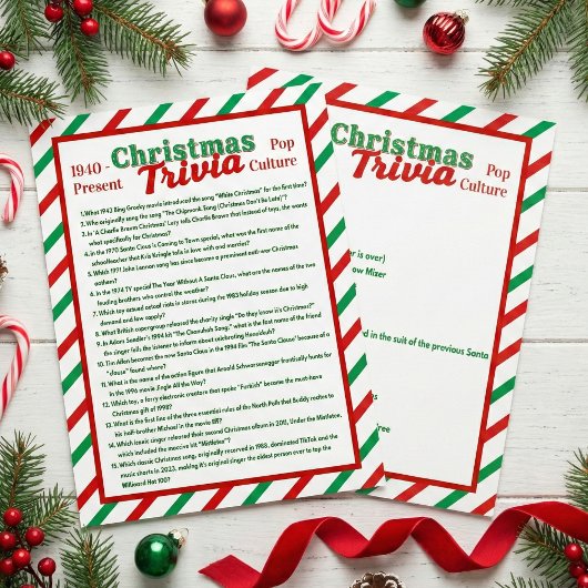 Pop Culture Christmas Trivia Game Sheet チラシ