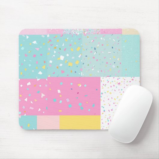 Pop Cute Patchwork Terrazzo Pattern マウスパッド (マウス)