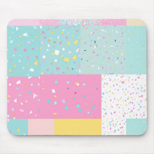 Pop Cute Patchwork Terrazzo Pattern マウスパッド (正面)
