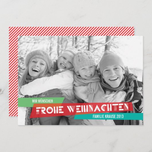 Pop der Farbe Weihnachtskarte シーズンカード (正面/裏面)