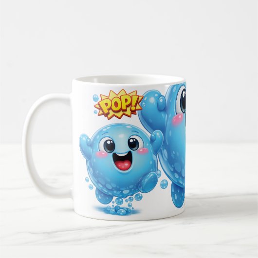 Pop Drop Blue コーヒーマグカップ (左)