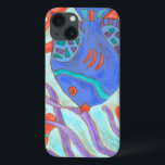Pop Fish iPhone 13ケース<br><div class="desc">Swim under the sea with this beautiful water colored fish. This painting by Nancy Slocum captures the beautiful water life under seas. It captures the multi-colored fish with surrounded by wild kelp as they swiftly swim through. Get your beautiful fishes today on your next Zazzle product.</div>