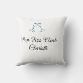 Pop fizz clink blue champagne bottle new year クッション (裏面)