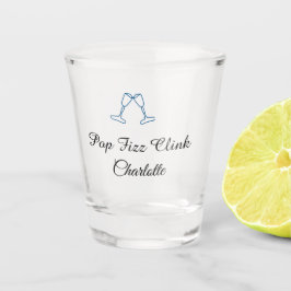 Pop fizz clink blue champagne bottle new year ショットグラス