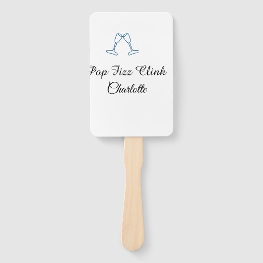 Pop fizz clink blue champagne bottle new year ハンドファン (正面)