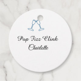 Pop fizz clink blue champagne bottle new year フェイバータグ