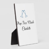Pop fizz clink blue champagne bottle new year フォトプラーク (側面)