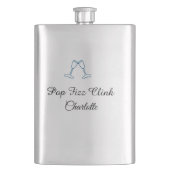 Pop fizz clink blue champagne bottle new year フラスク (正面)